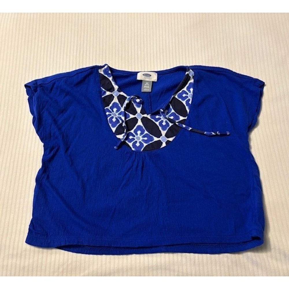 Old Navy kids bright blue crop top shirt size 6/7
